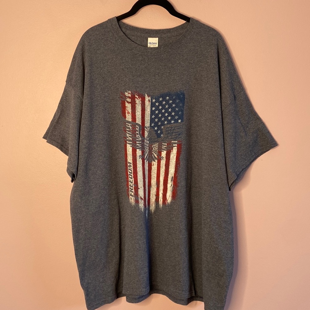 Gildan Ultra Cotton Freedom American Freedom Flag Short Sleeve T-shirt 2XL